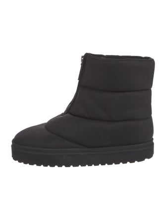Gia Borghini Quilted Pattern Nylon Lace-Up Boots