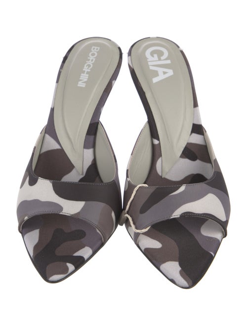 Gia Borghini Satin Printed Slides