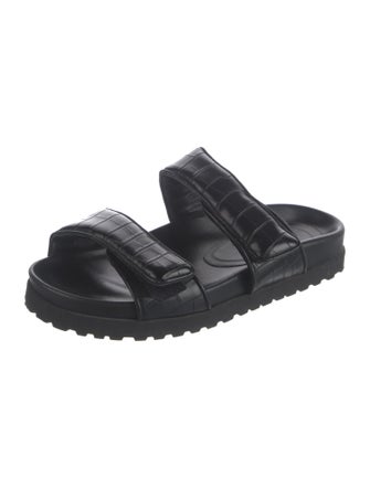 Gia Borghini Embossed Leather Slides