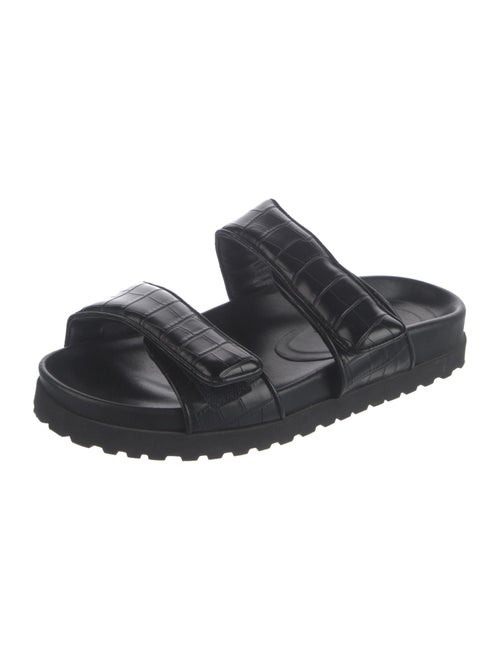 Gia Borghini Embossed Leather Slides