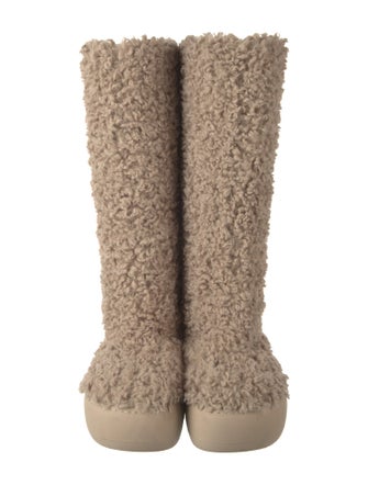 Gia Borghini Lambswool Fur Trim Boots