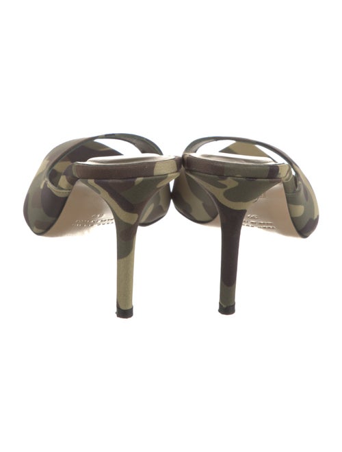 Gia Borghini Leather Camouflage Print Slides