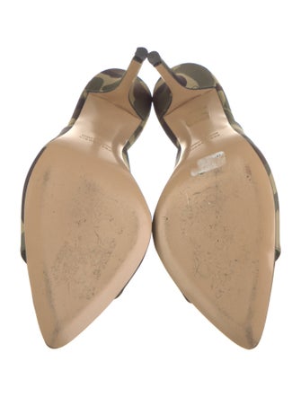 Gia Borghini Leather Camouflage Print Slides