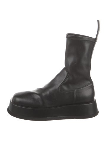 Pre-owned Gia Borghini Leather Combat Boots In Black