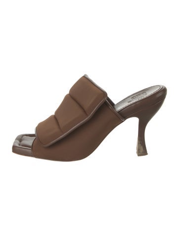 Pre-owned Gia Borghini Neoprene Slides In Brown