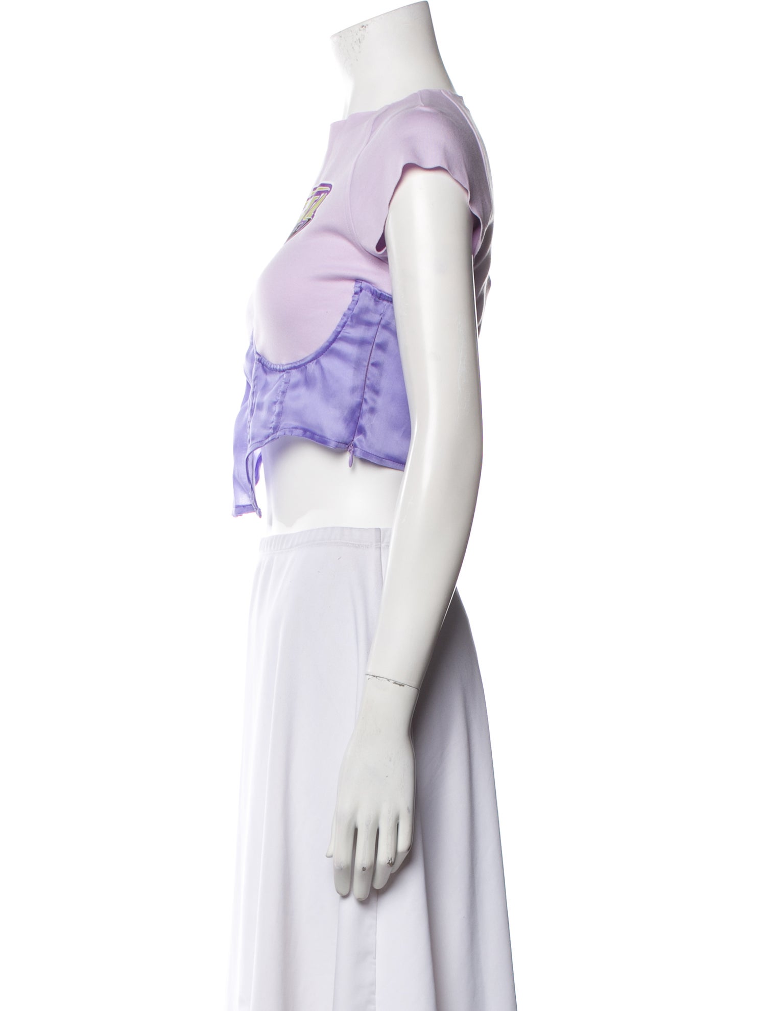 GCDS Silk Graphic Print Crop Top w/ Tags