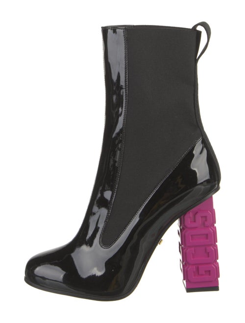 GCDS Patent Leather Printed Chelsea Boots