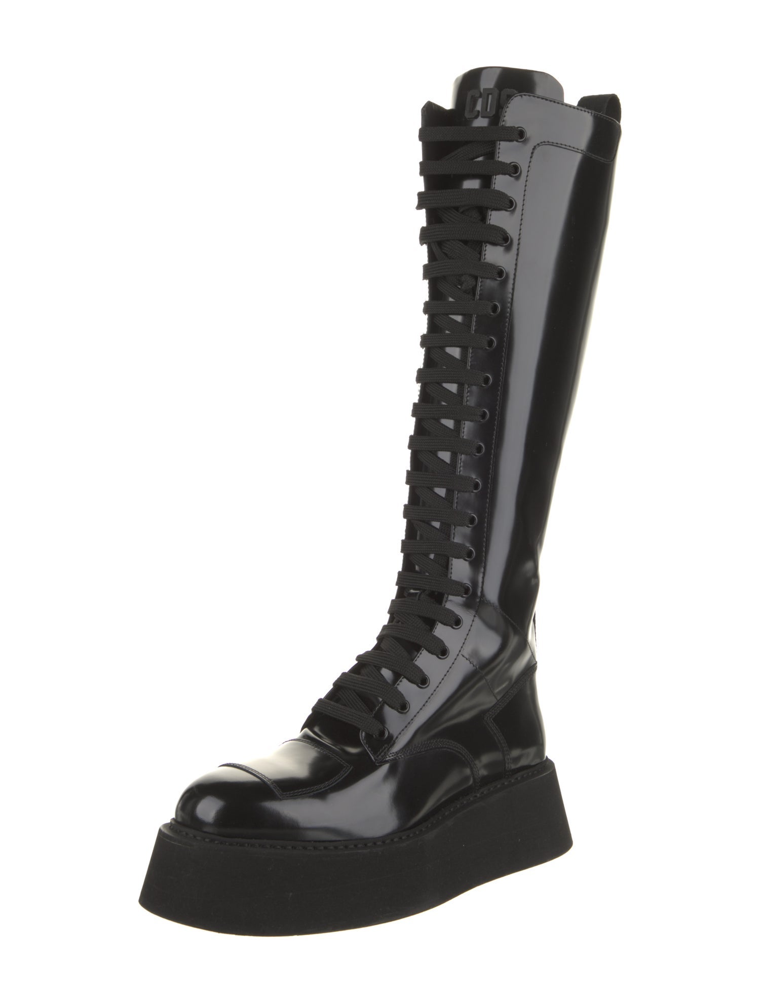 GCDS Patent Leather Combat Boots