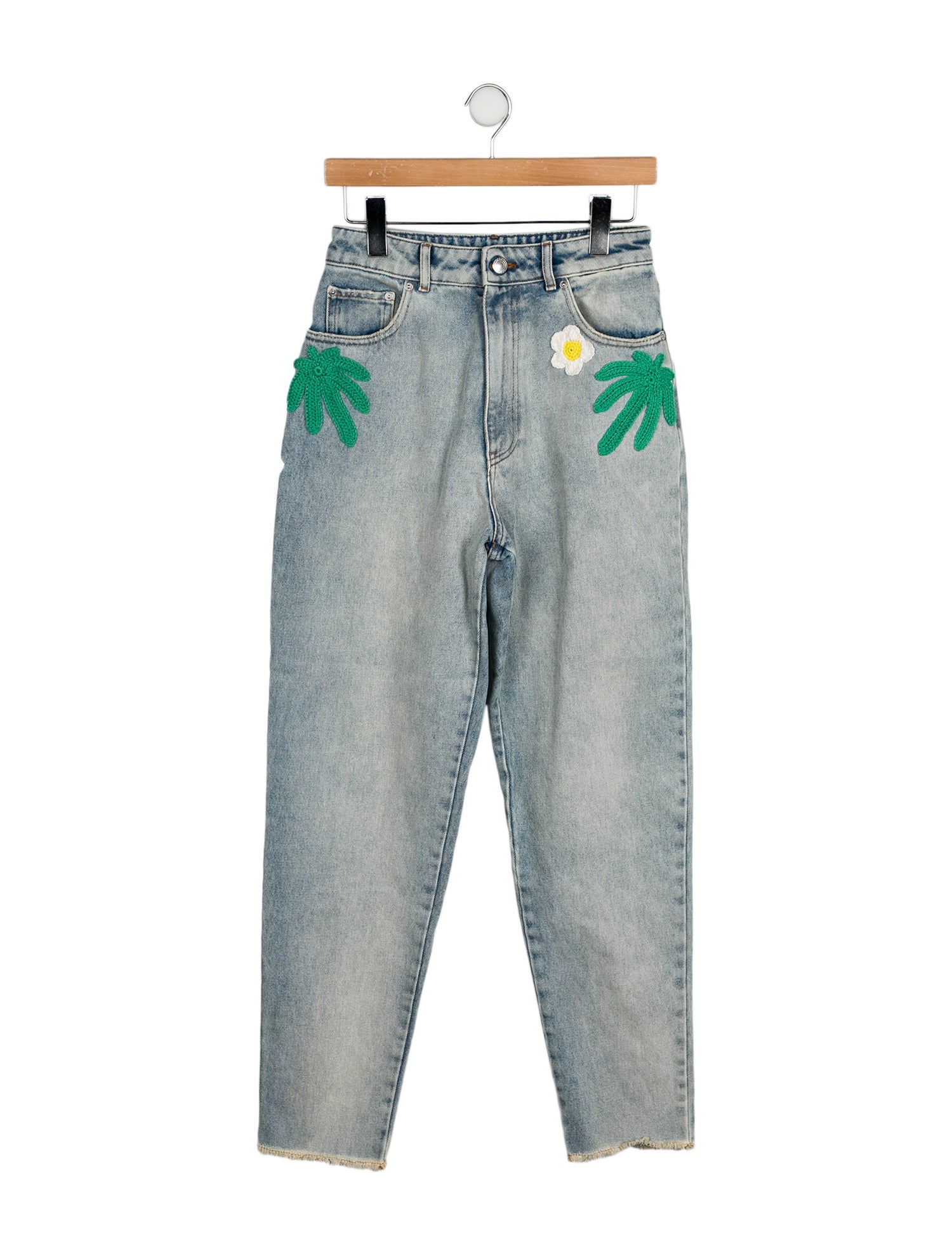 GCDS High-Rise Straight Leg Jeans