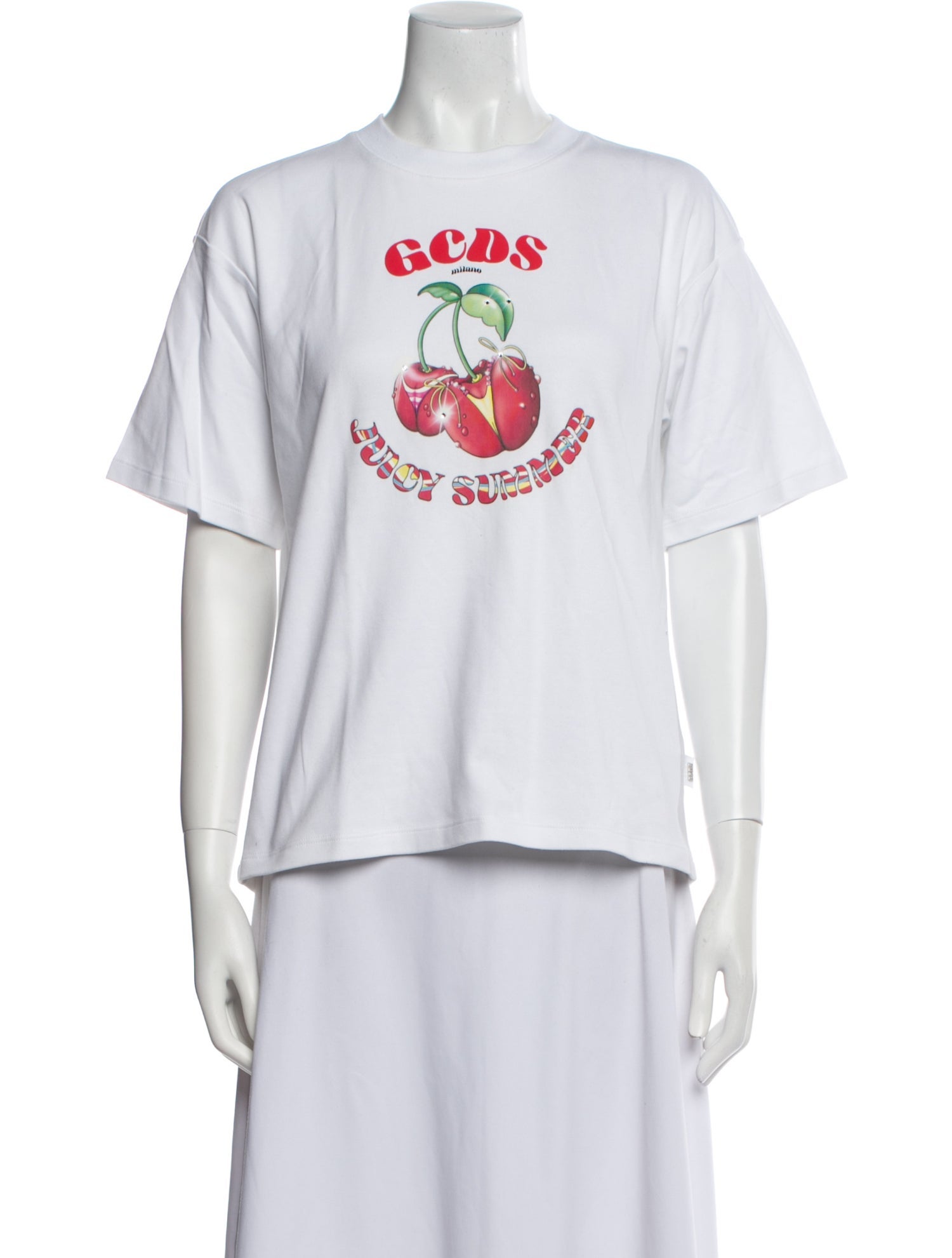 GCDS Graphic Print Crew Neck T-Shirt