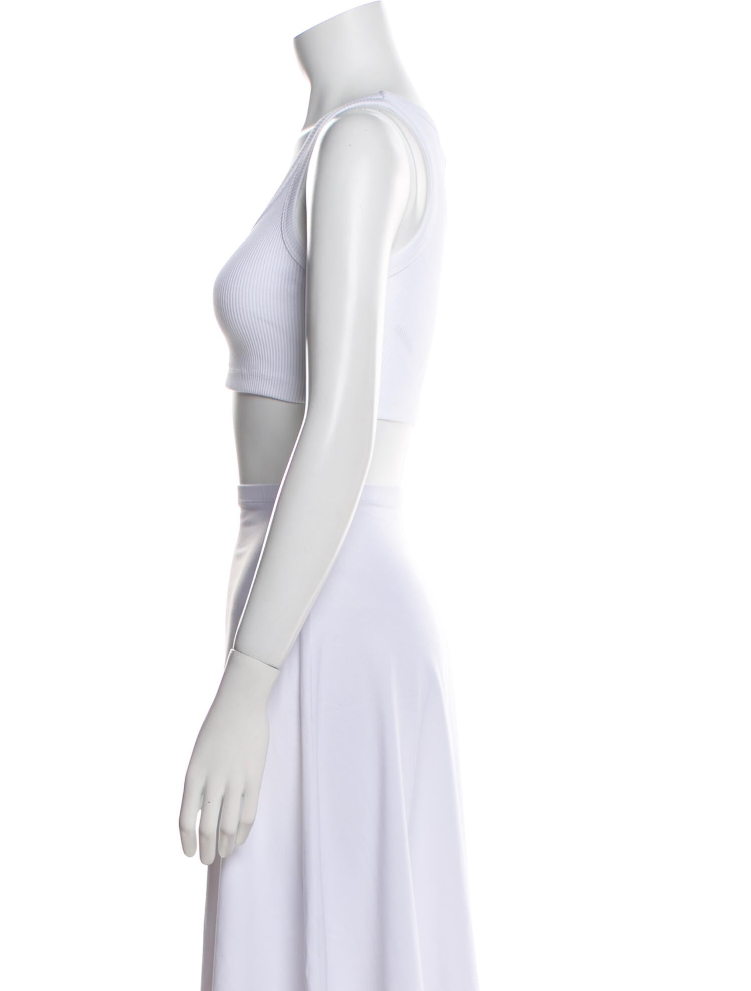 GCDS Graphic Print Scoop Neck Crop Top