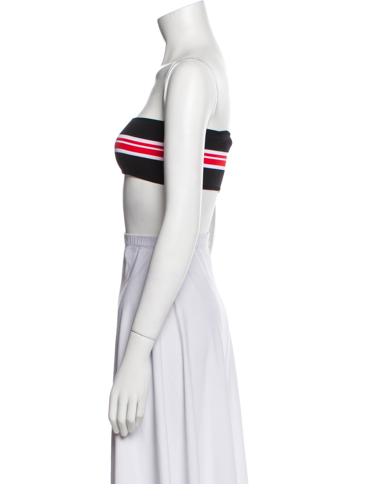 GCDS Graphic Print Strapless Crop Top