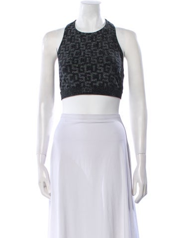 Gcds Tops Halterneck Sleeveless Crop Top S