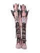 GCDS Canvas Graphic Print Lace-Up Boots