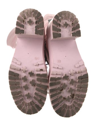 GCDS Canvas Graphic Print Lace-Up Boots