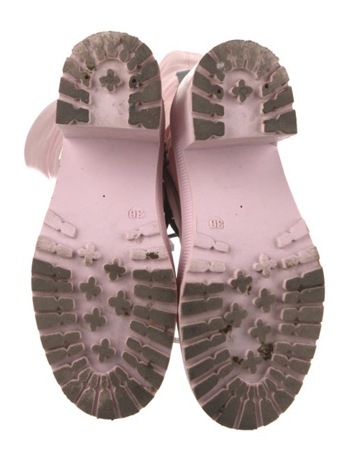 GCDS Canvas Graphic Print Lace-Up Boots