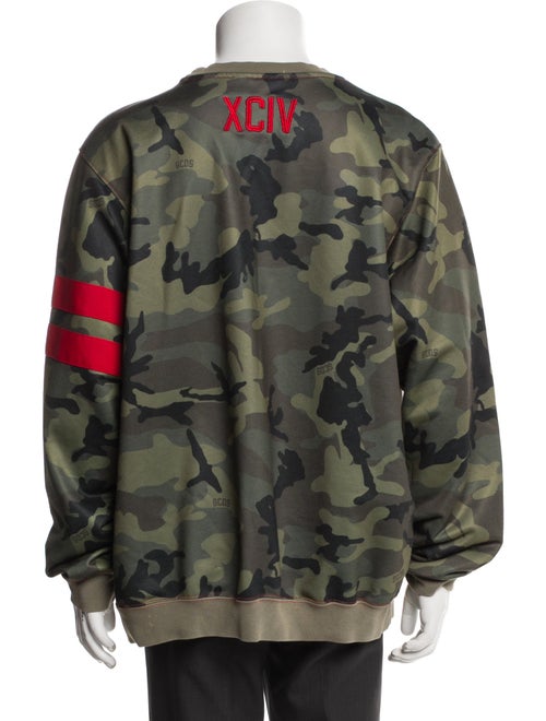 GCDS Camouflage Print Crew Neck Sweatshirt