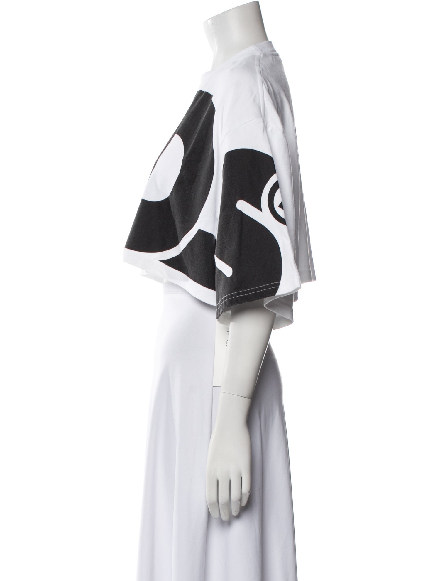 GCDS Graphic Print Crew Neck Crop Top