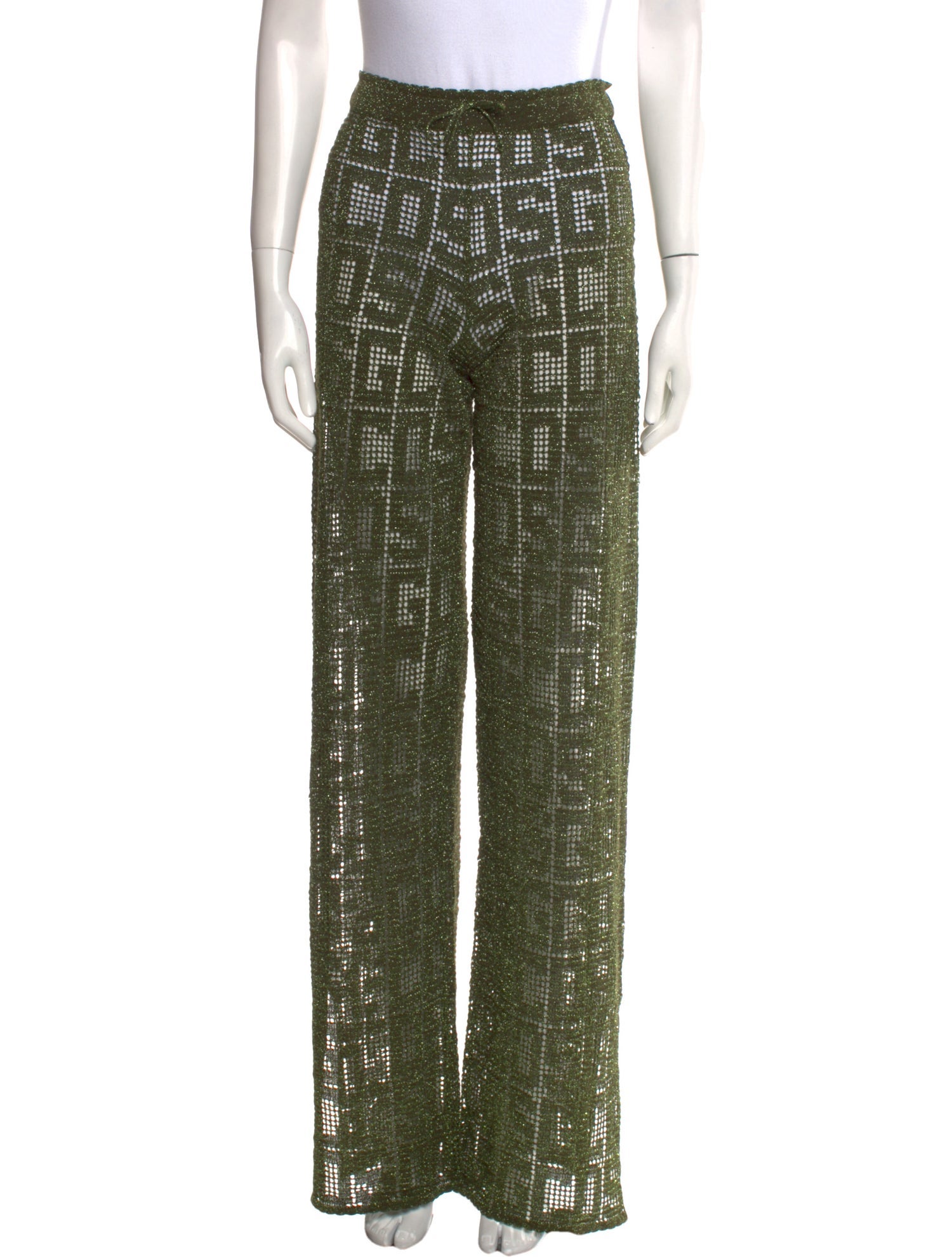 GCDS Lace Pattern Wide Leg Pants