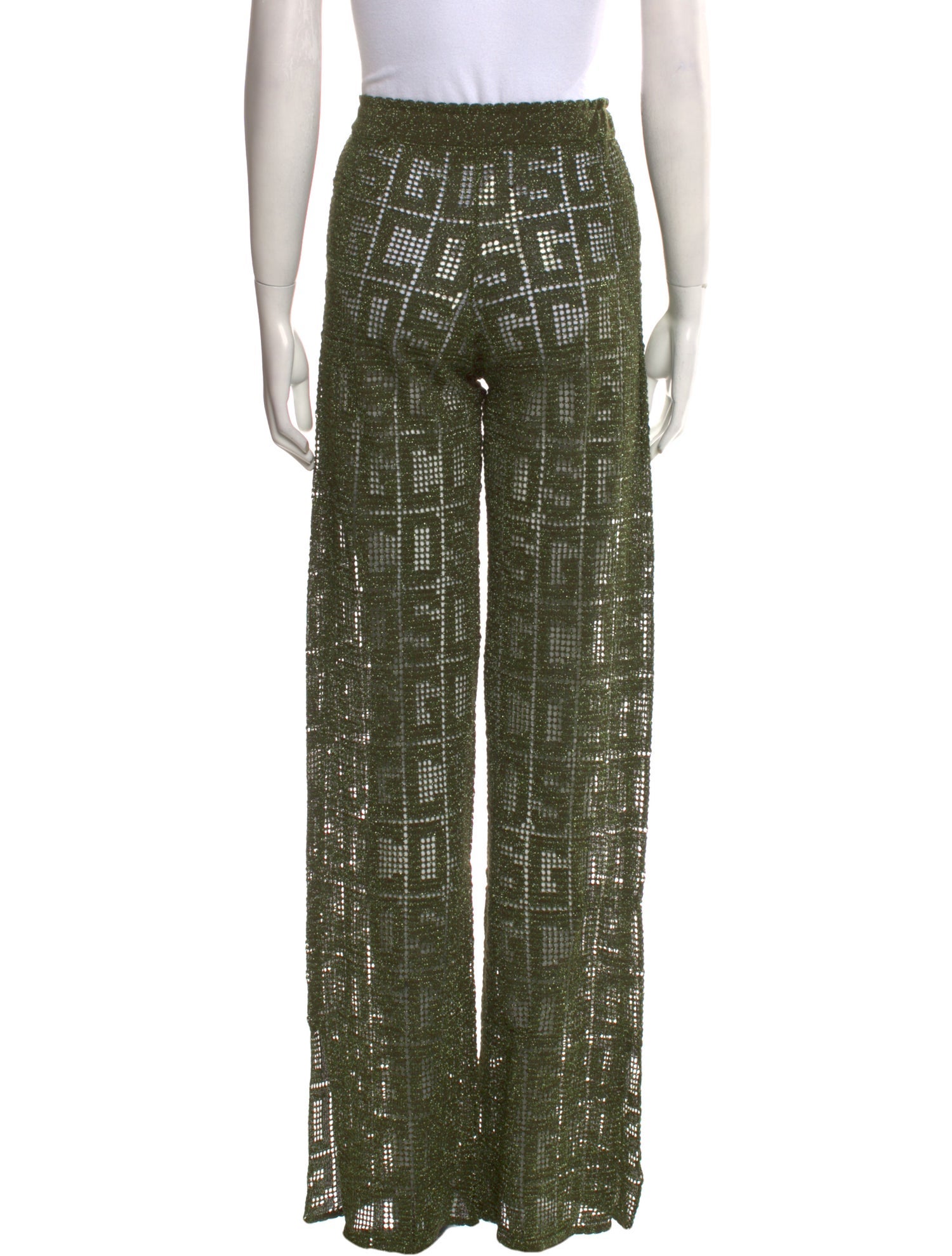 GCDS Lace Pattern Wide Leg Pants
