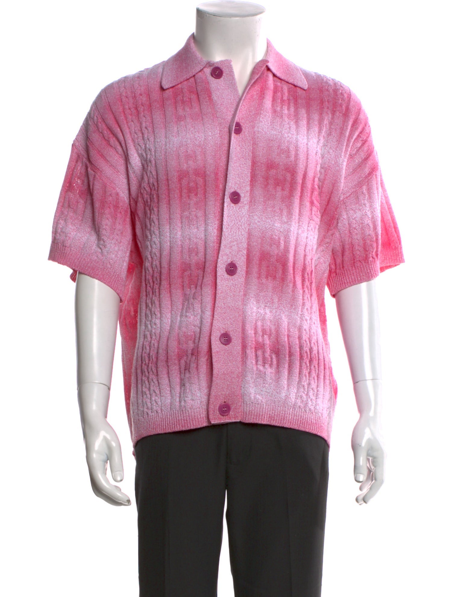 GCDS Tie-Dye Print Collar Polo Sweater