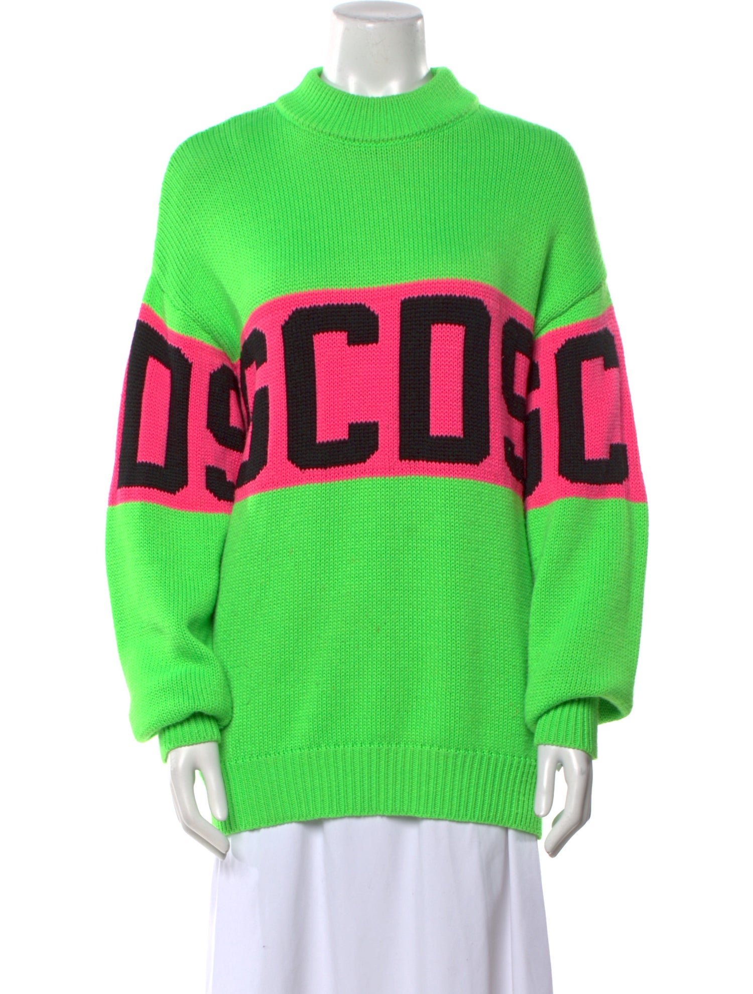 GCDS Graphic Print Mock Neck Sweater
