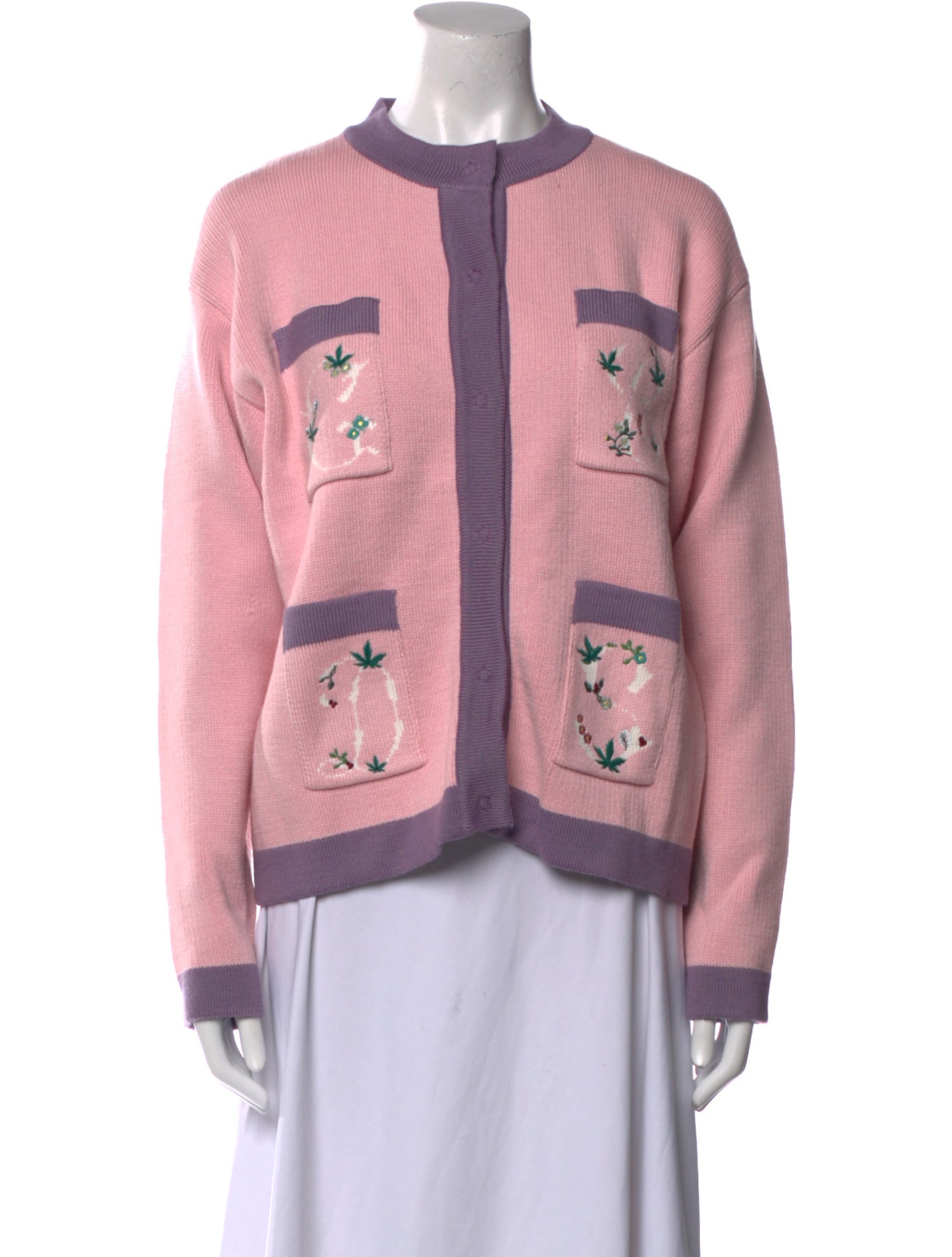 GCDS Colorblock Pattern Crew Neck Sweater