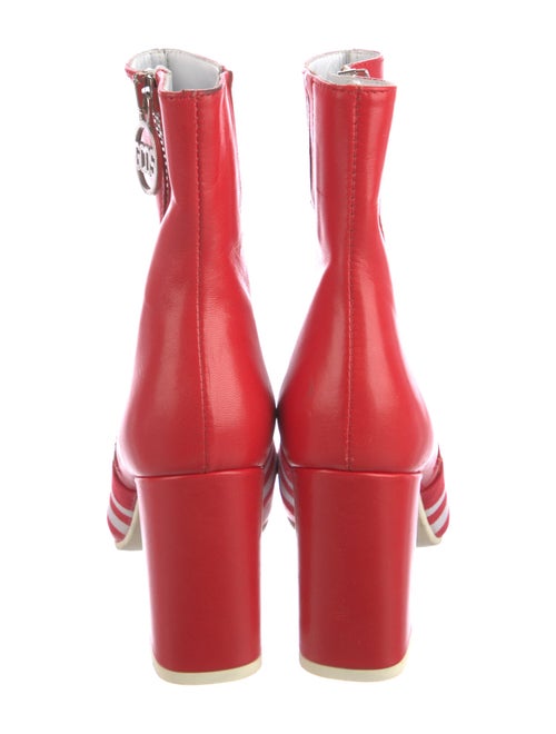 GCDS Leather Graphic Print Sock Boots