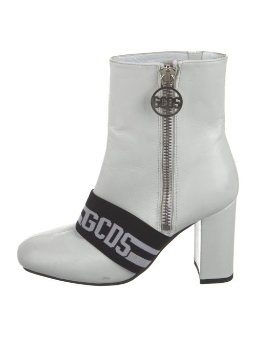 GCDS Leather Graphic Print Boots