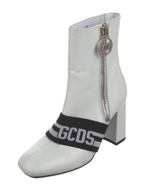GCDS Leather Graphic Print Boots