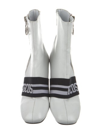 GCDS Leather Graphic Print Boots