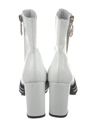 GCDS Leather Graphic Print Boots