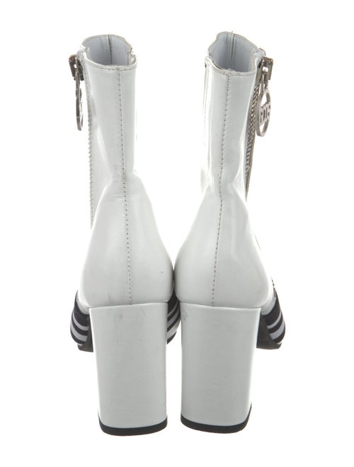 GCDS Leather Graphic Print Boots