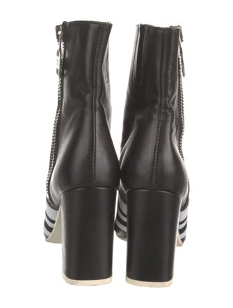 GCDS Leather Graphic Print Boots