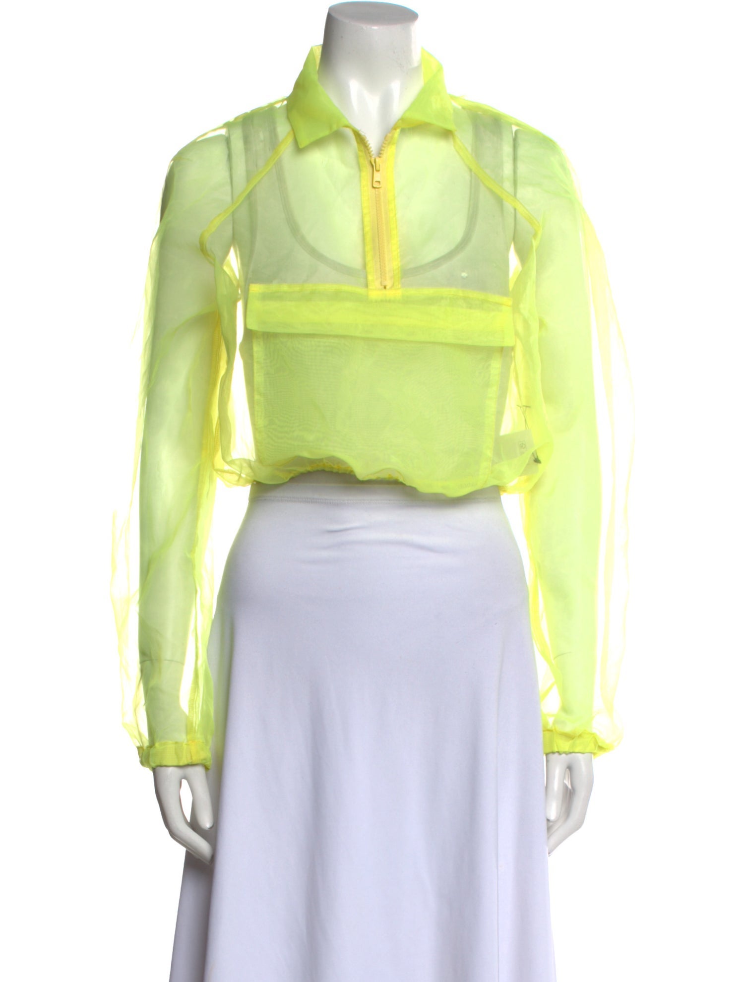 GCDS Silk Mock Neck Crop Top