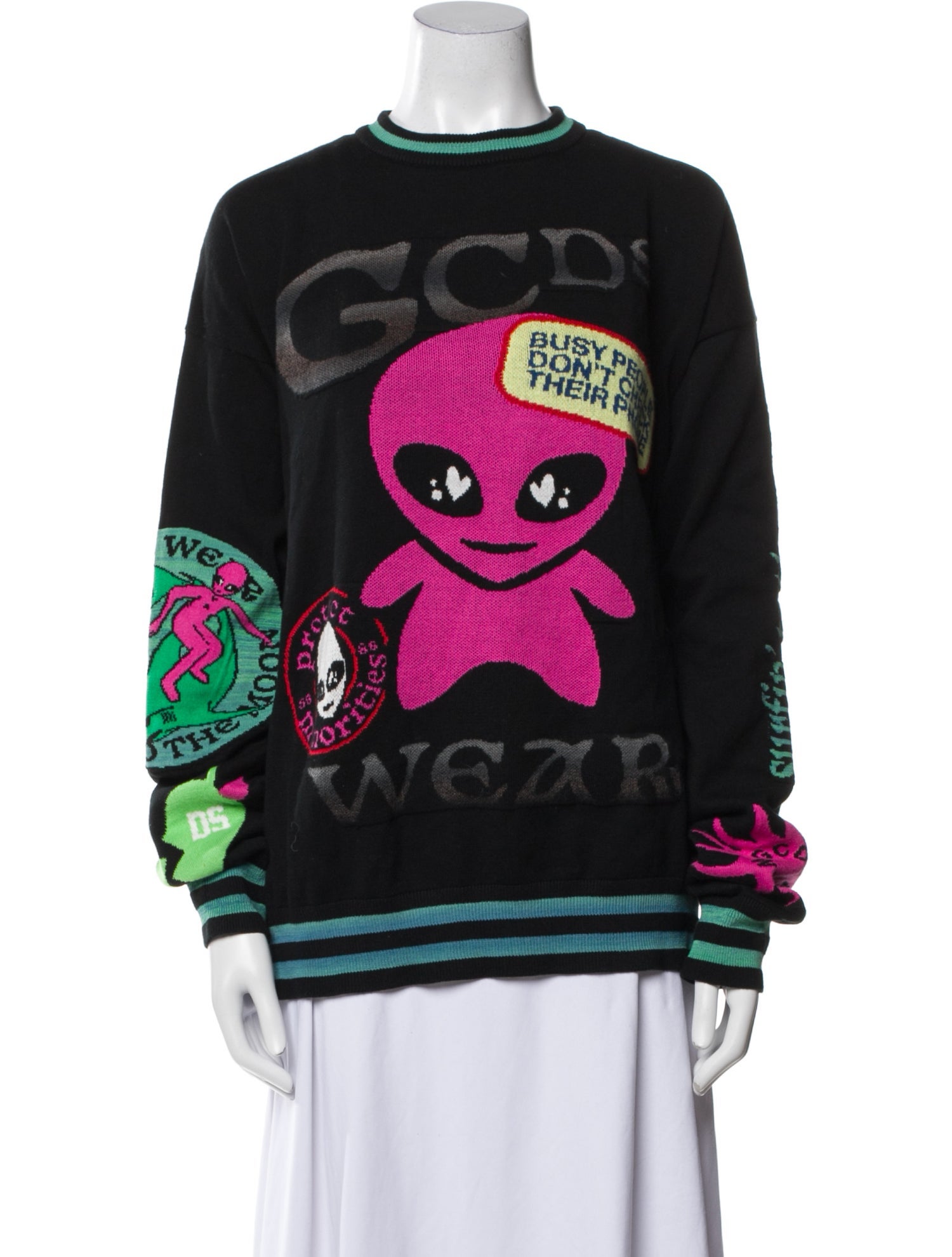 GCDS Graphic Print Mock Neck Sweatshirt w/ Tags