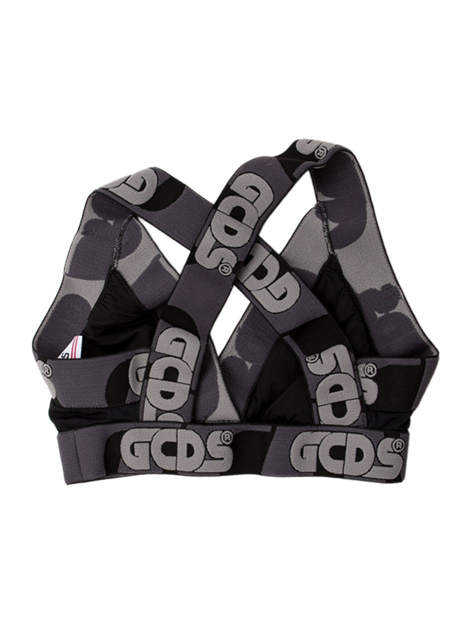 GCDS Graphic Print V-Neck Sports Bra