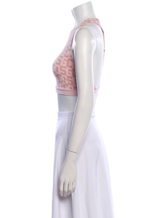 GCDS Printed Halterneck Crop Top