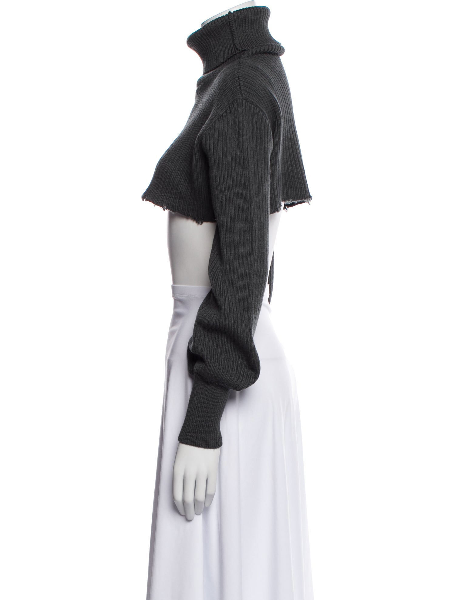 GCDS Turtleneck Long Sleeve Crop Top