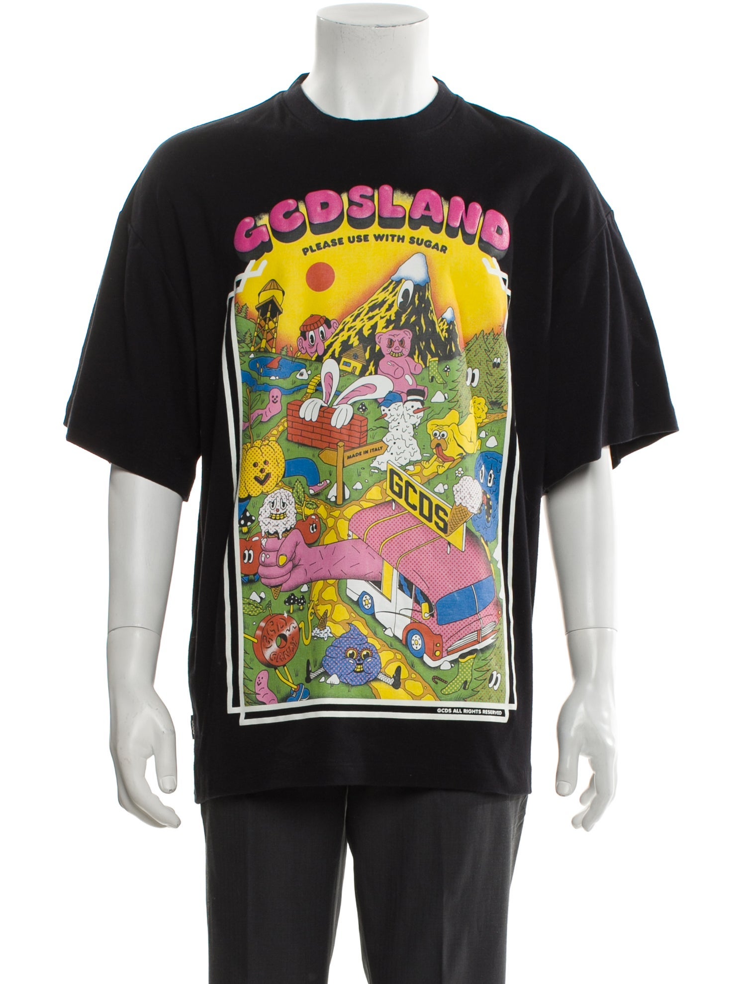 GCDS Graphic Print Crew Neck T-Shirt