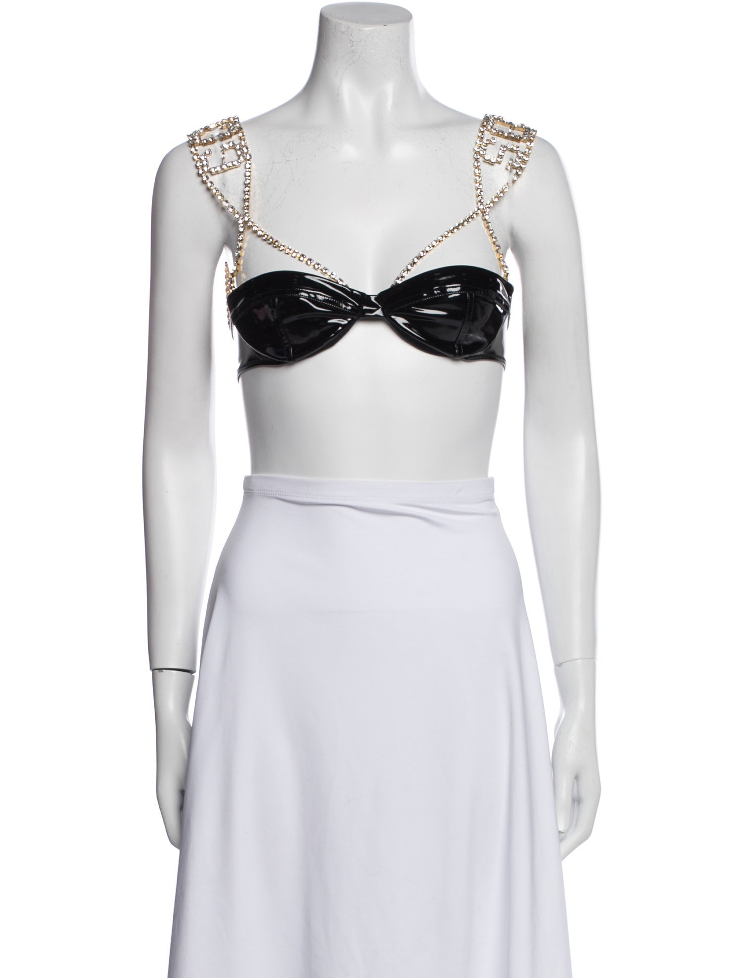 GCDS V-Neck Sleeveless Crop Top