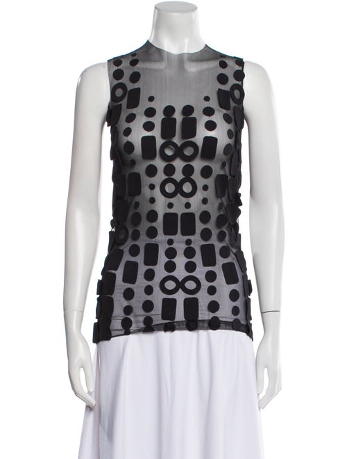 Gloria Coelho Polka Dot Print Crew Neck Blouse