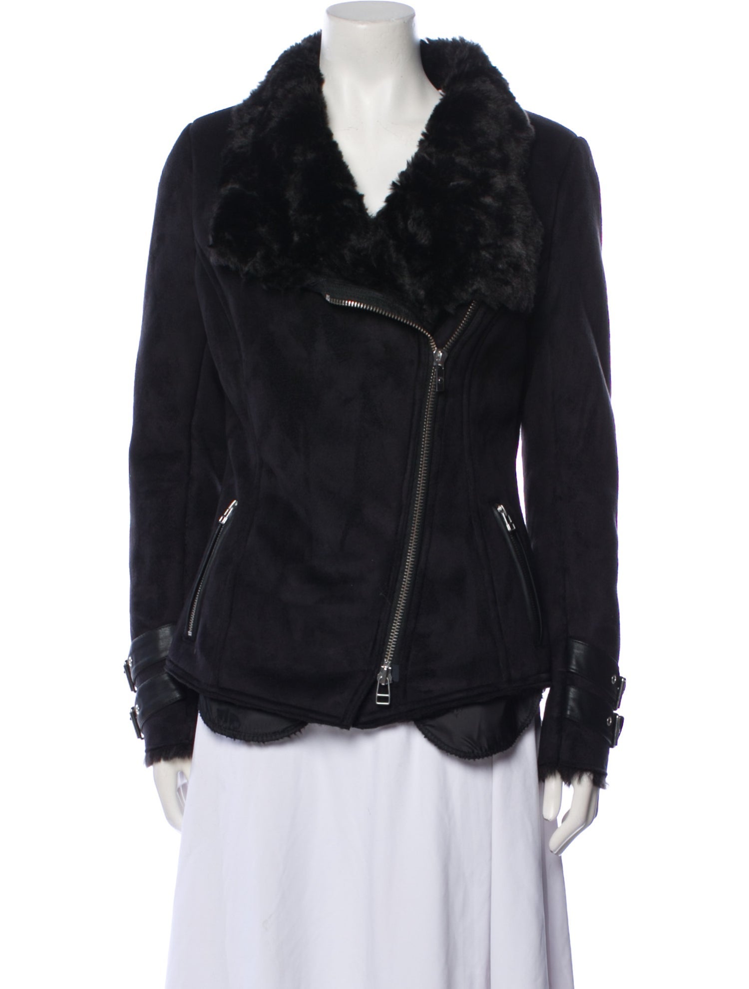 GooseCraft Suede Faux Fur Coat