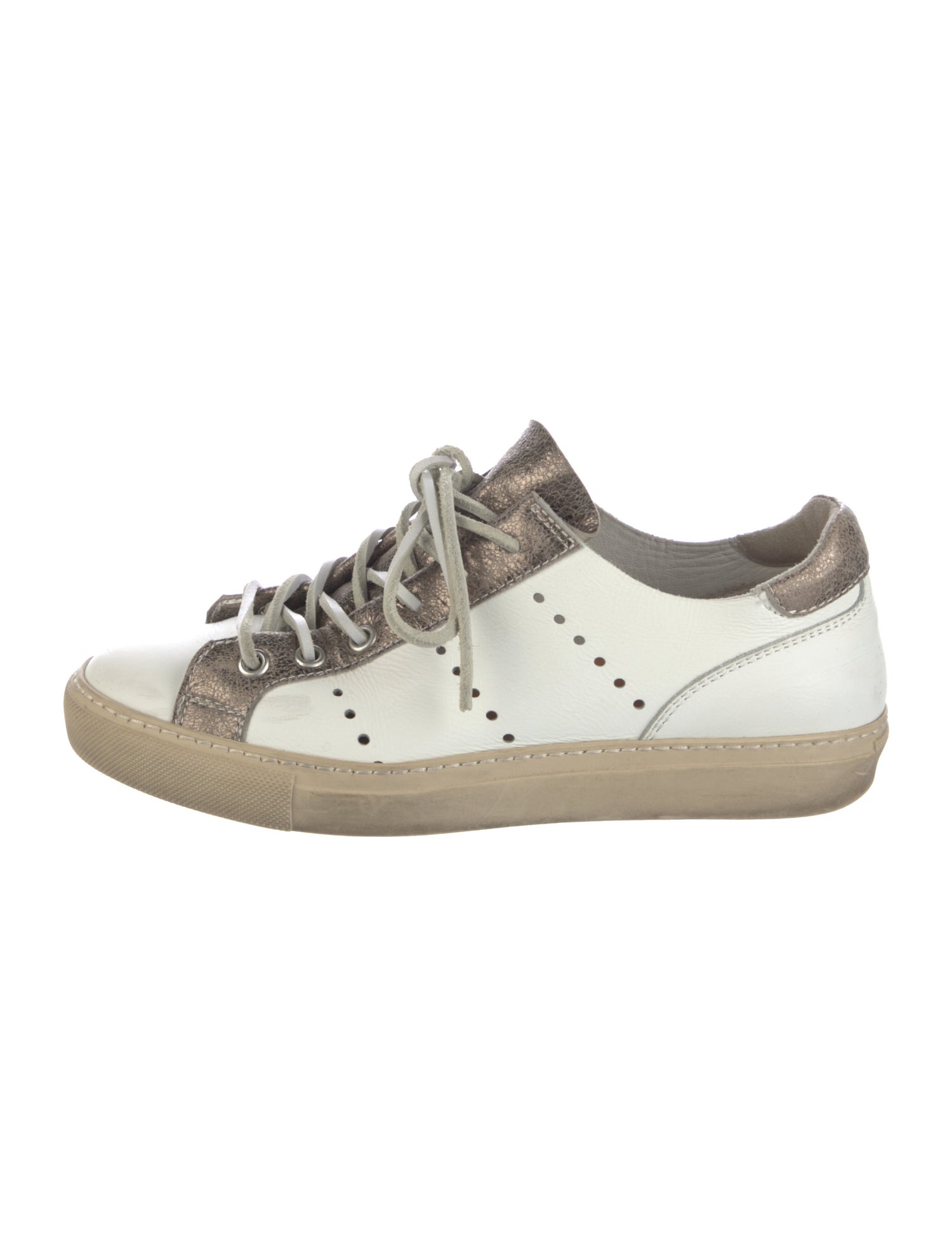 Gidigio Leather Colorblock Pattern Sneakers