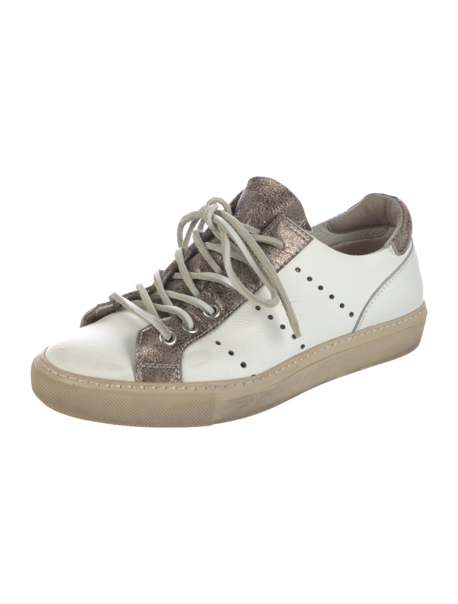 Gidigio Leather Colorblock Pattern Sneakers