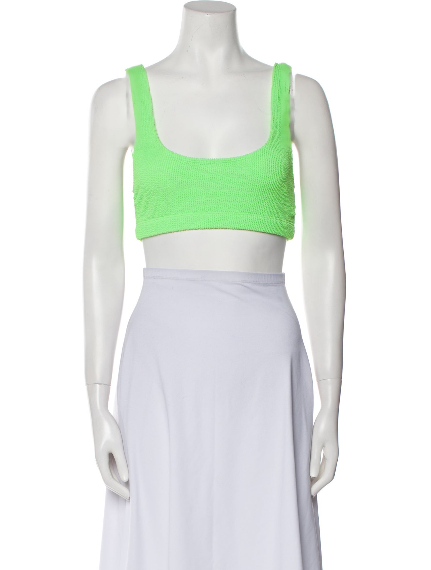 Good News Square Neckline Sleeveless Crop Top