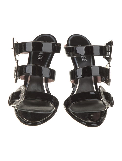 Gedebe Patent Leather Crystal Embellishments Slides