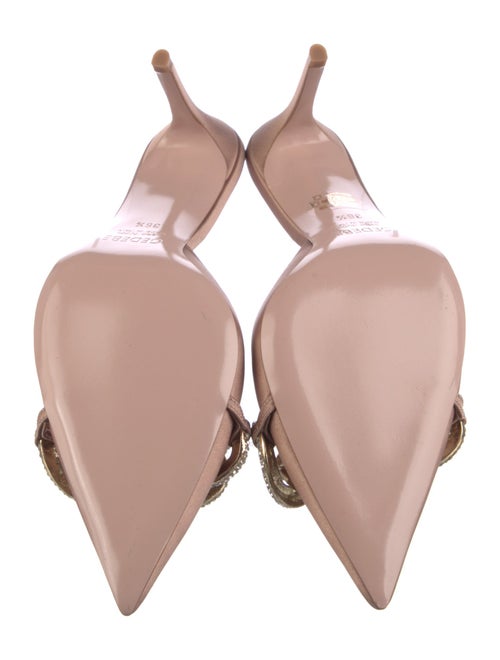 Gedebe Satin Chain-Link Accents Mules