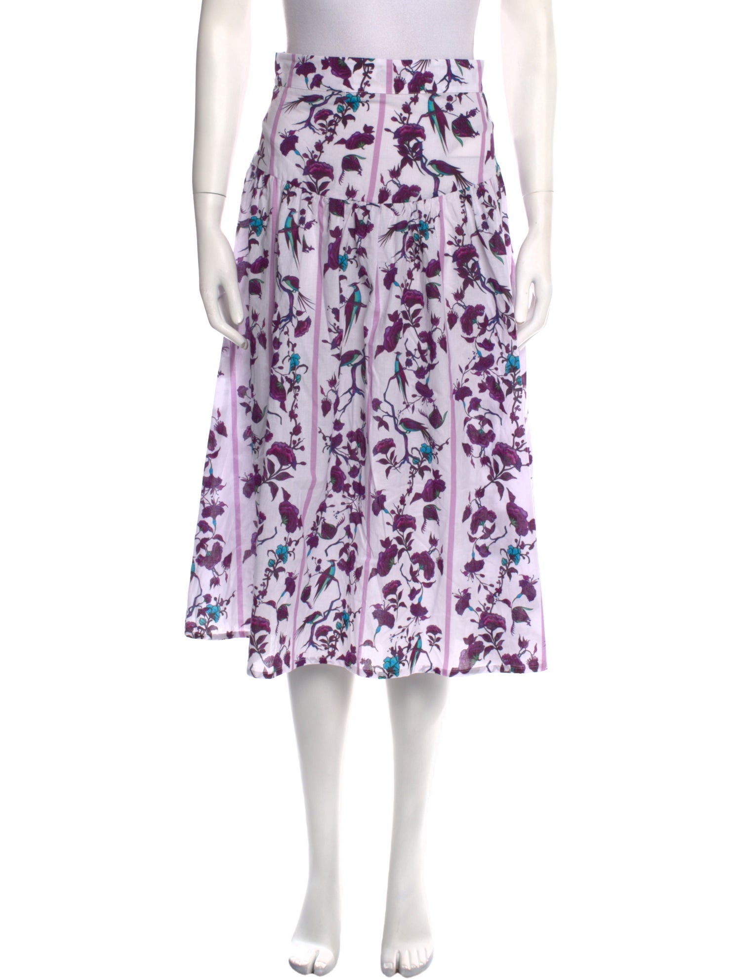 Gentile Catone Floral Print Midi Length Skirt