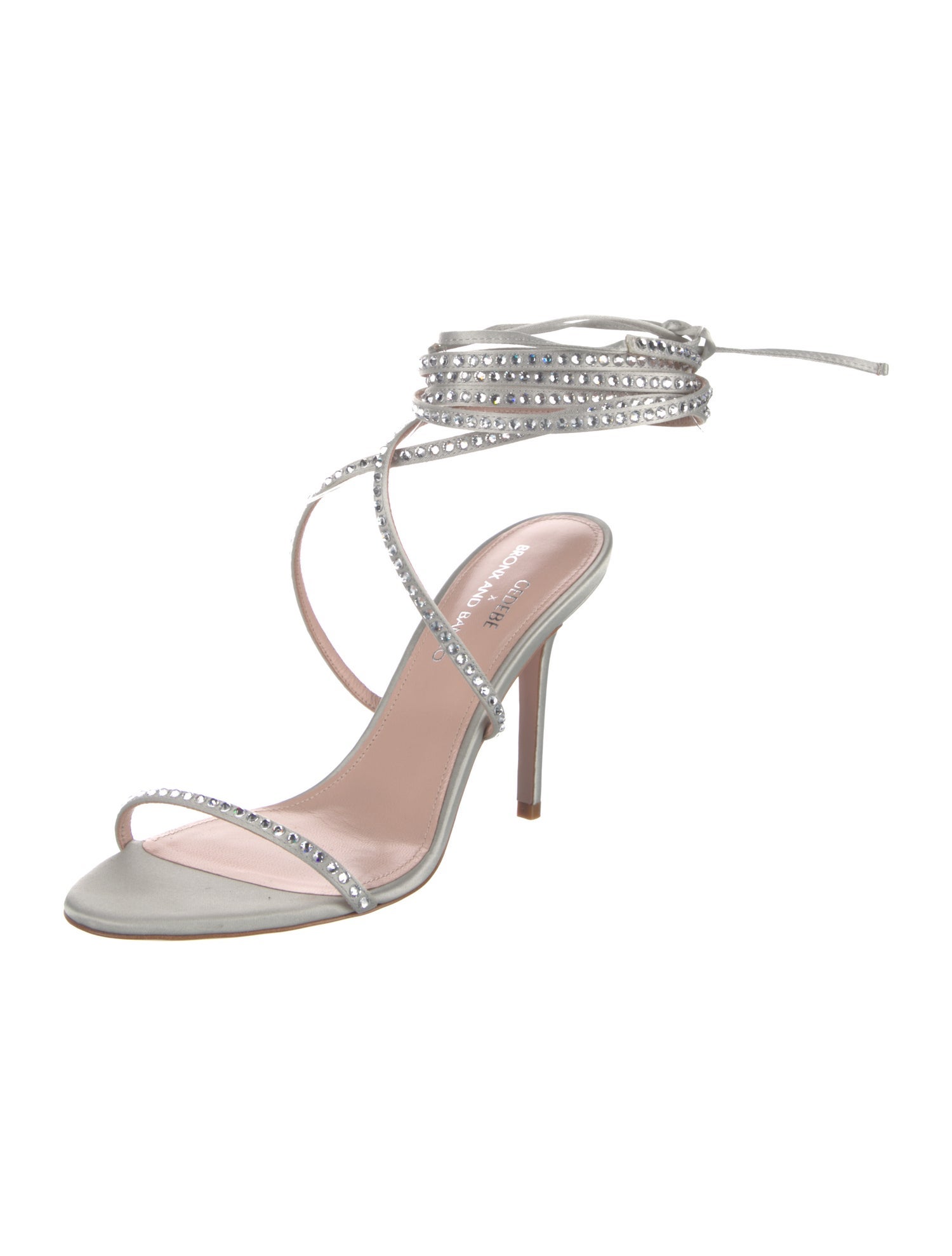GEDEBE x BRONX AND BANCO Satin Crystal Embellishments Sandals